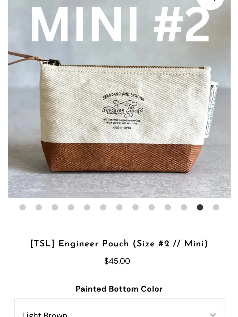 The Superior Labor Black Canvas Engineer Zip Pouch with Leather Tag